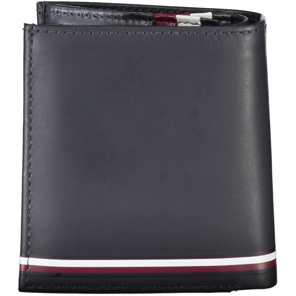 TOMMY HILFIGER MEN'S NAVY BLUE LEATHER WALLET