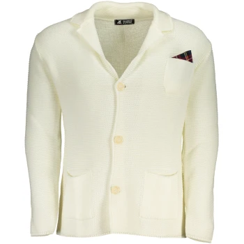 US GRAND POLO MEN'S WHITE CARDIGAN