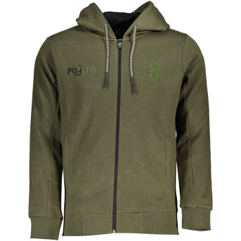 US GRAND POLO MEN'S GREEN ZIPPED HOODY
