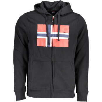NORWAY 1963 MEN'S BLACK ZIPPED HOODY NORWAY 1963 MEN'S BLACK ZIPPED HOODY