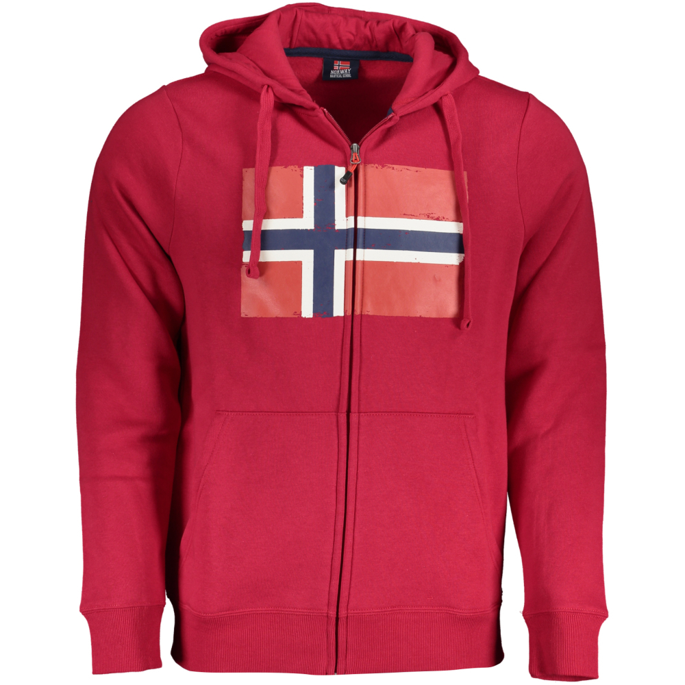 NORWAY 1963 MEN'S RED ZIPPED SWEATSHIRT
