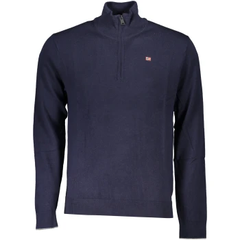 NAPAPIJRI MEN'S NAVY BLUE HALF ZIP SWEATER