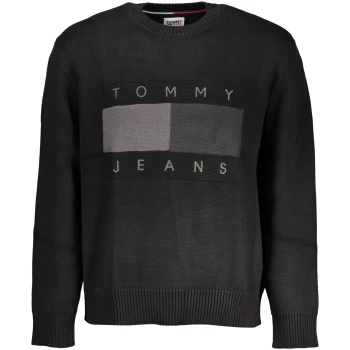 TOMMY HILFIGER MEN'S BLACK ORGANIC COTTON SWEATER