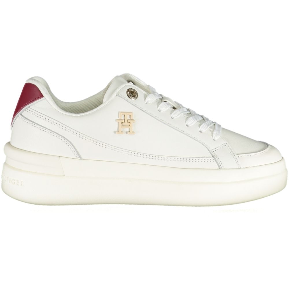 TOMMY HILFIGER WHITE WOMEN'S LEATHER TRAINERS