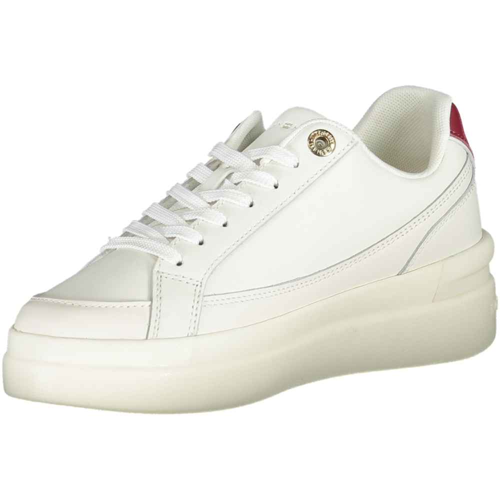 TOMMY HILFIGER WHITE WOMEN'S LEATHER TRAINERS