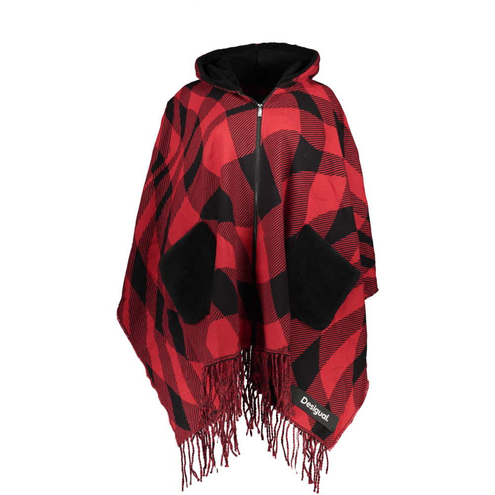 DESIGUAL RED WOMEN'S PONCHO