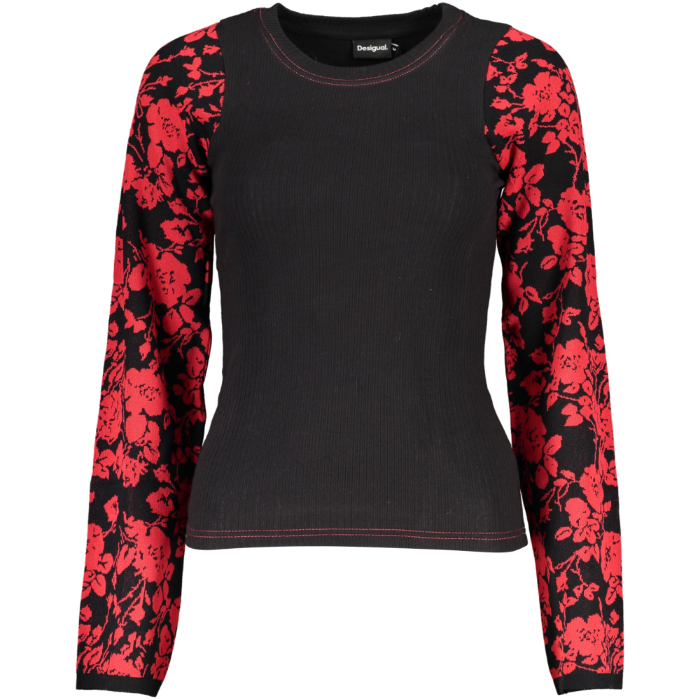 DESIGUAL BLACK AND RED WOMEN'S SWEATER