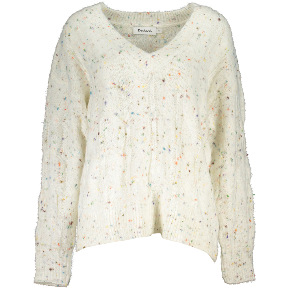 DESIGUAL WHITE WOMEN'S SWEATER