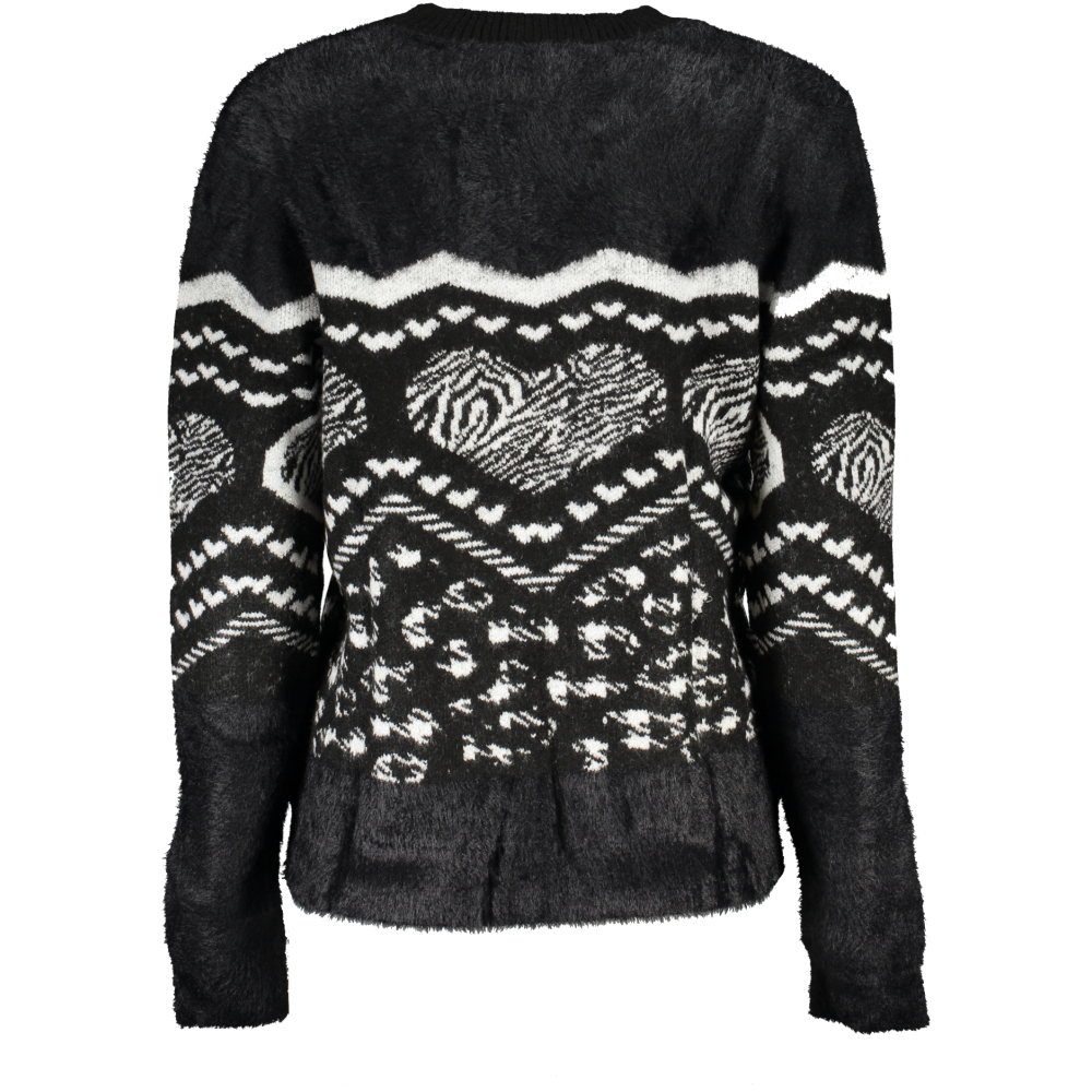 DESIGUAL BLACK AND WHITE WOMEN'S SWEATER