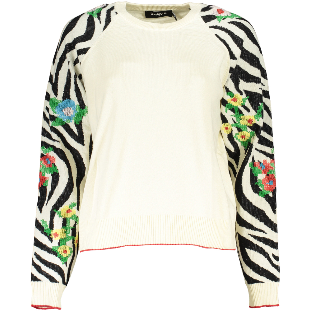 DESIGUAL WHITE WOMEN'S SWEATER