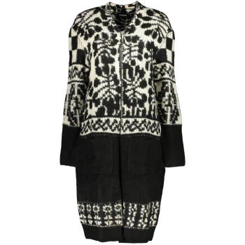 DESIGUAL BLACK AND WHITE WOMEN'S COAT