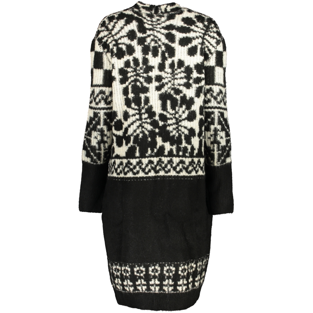 DESIGUAL BLACK AND WHITE WOMEN'S COAT