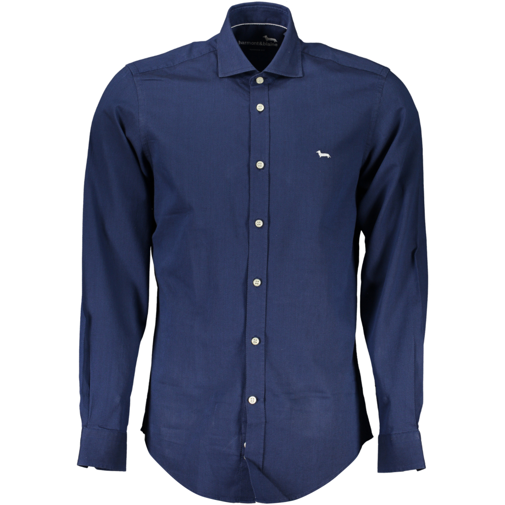HARMONT & BLAINE MEN'S SHIRT NAVY BLUE NARROW FIT