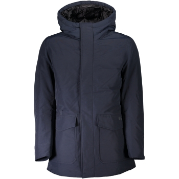WOOLRICH BLACK MEN'S PARKA WITH WOOD