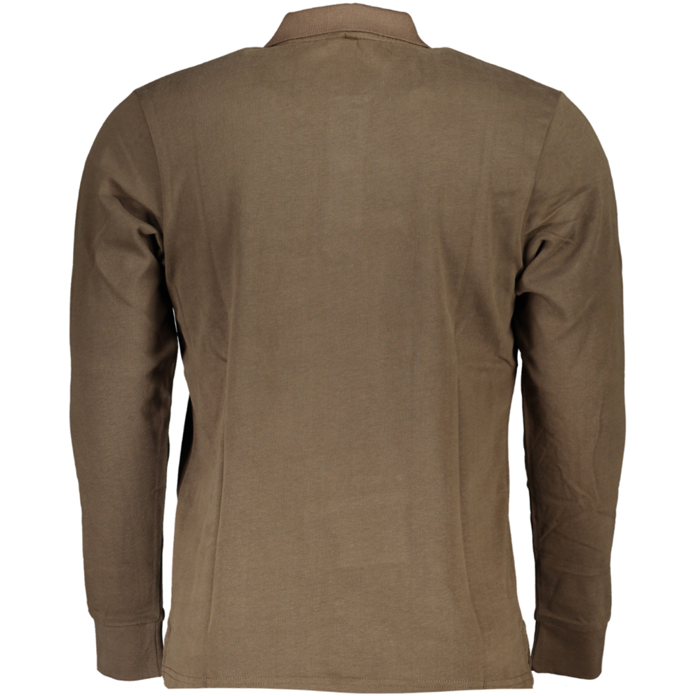 US GRAND POLO MEN'S LONG SLEEVED POLO SHIRT BROWN