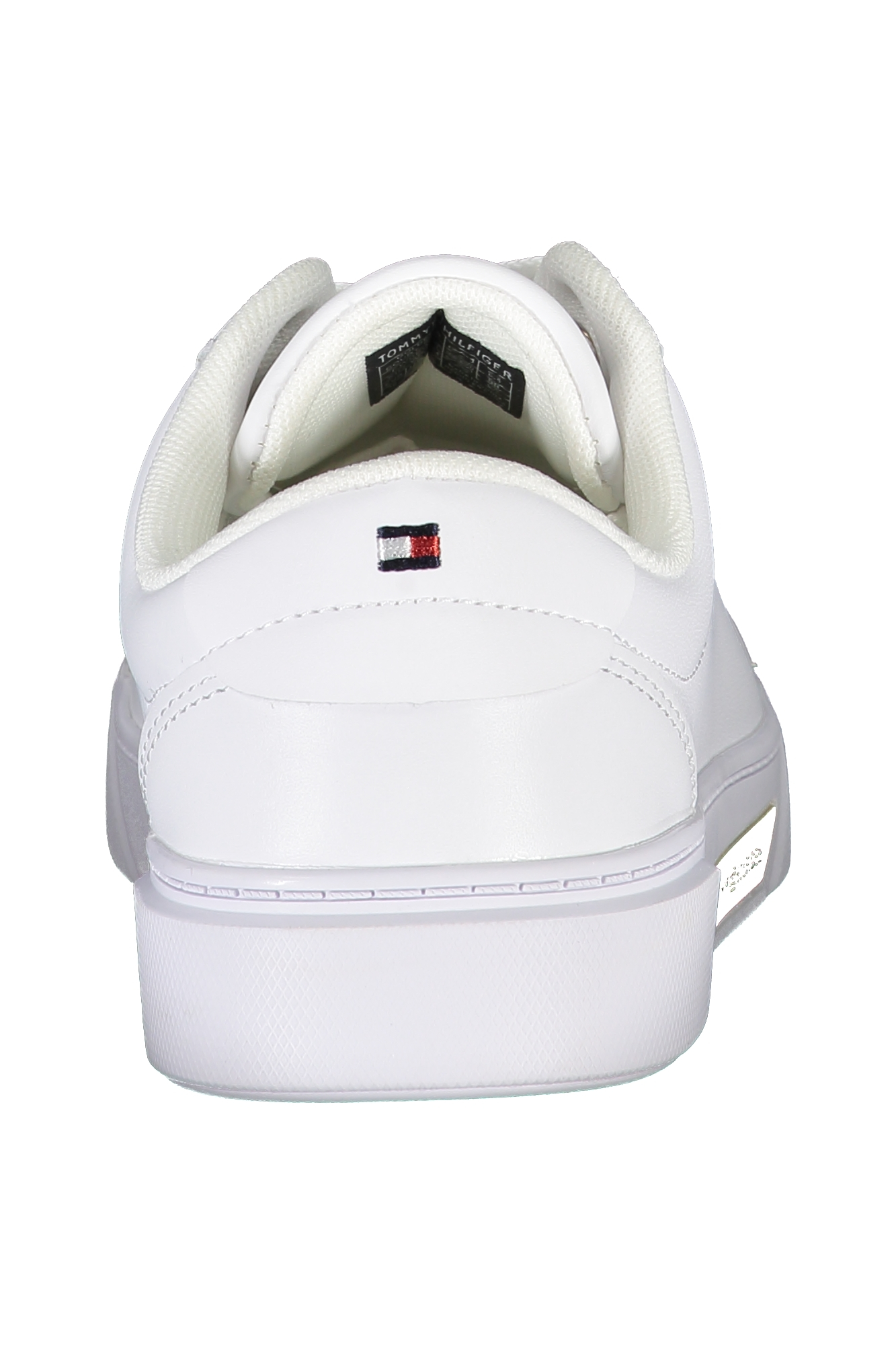 TOMMY HILFIGER WHITE WOMEN'S LEATHER TRAINERS TOMMY HILFIGER WHITE WOMEN'S LEATHER TRAINERS