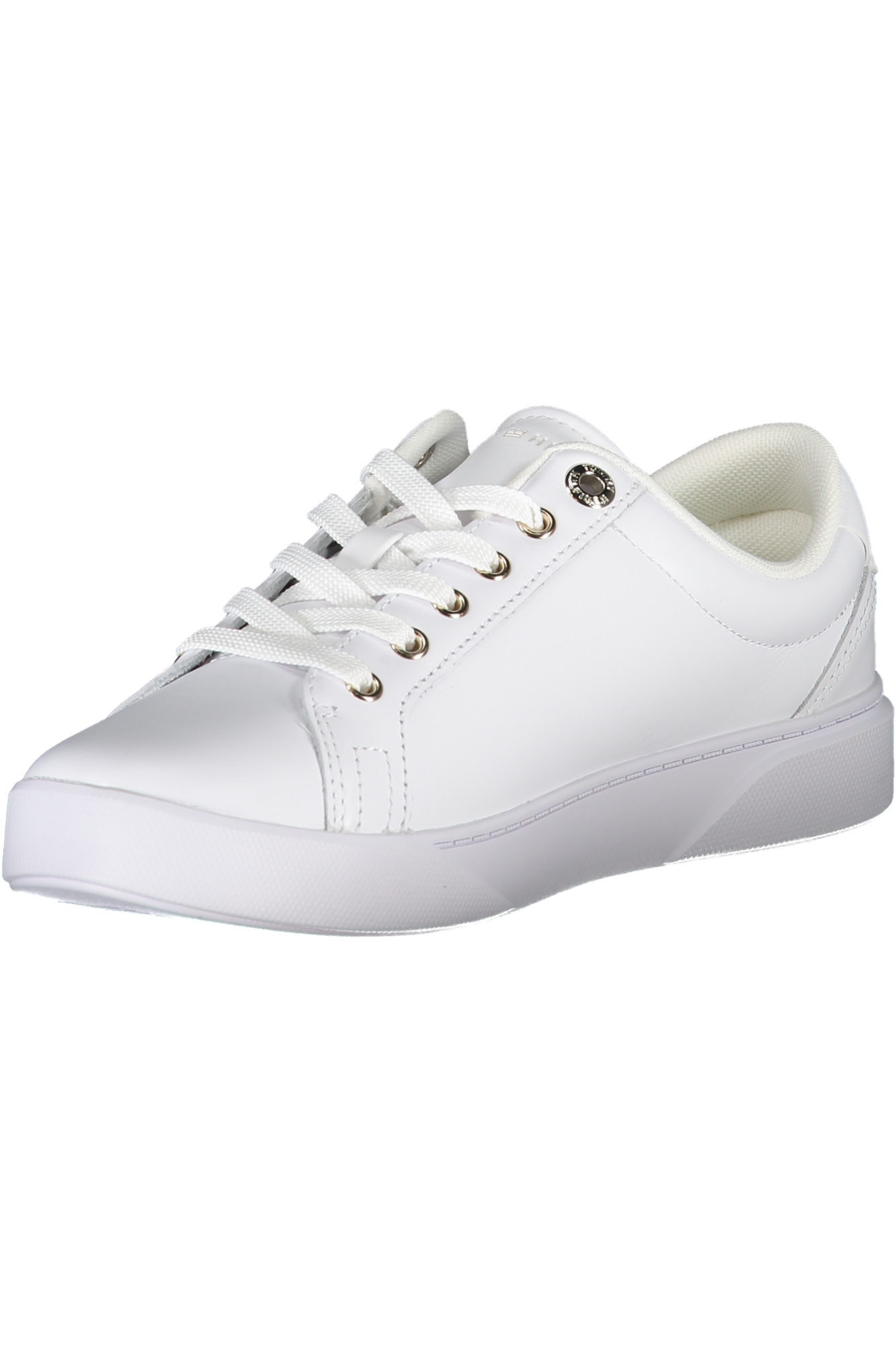 TOMMY HILFIGER WHITE WOMEN'S LEATHER TRAINERS TOMMY HILFIGER WHITE WOMEN'S LEATHER TRAINERS