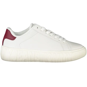 TOMMY HILFIGER WHITE WOMEN'S LEATHER TRAINERS