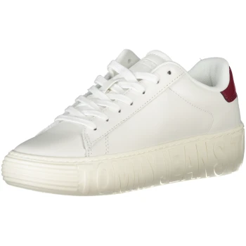 TOMMY HILFIGER WHITE WOMEN'S LEATHER TRAINERS
