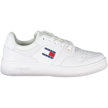 TOMMY HILFIGER WHITE WOMEN'S LEATHER TRAINERS