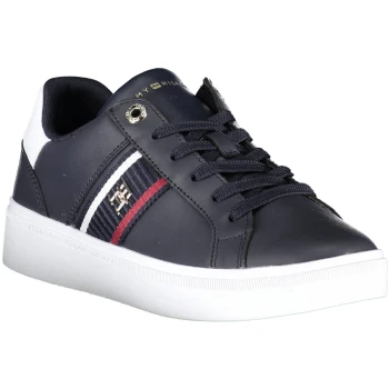 TOMMY HILFIGER WOMEN'S NAVY BLUE LEATHER TRAINERS