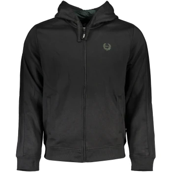 GIAN MARCO VENTURI MEN'S BLACK ZIPPED HOODY