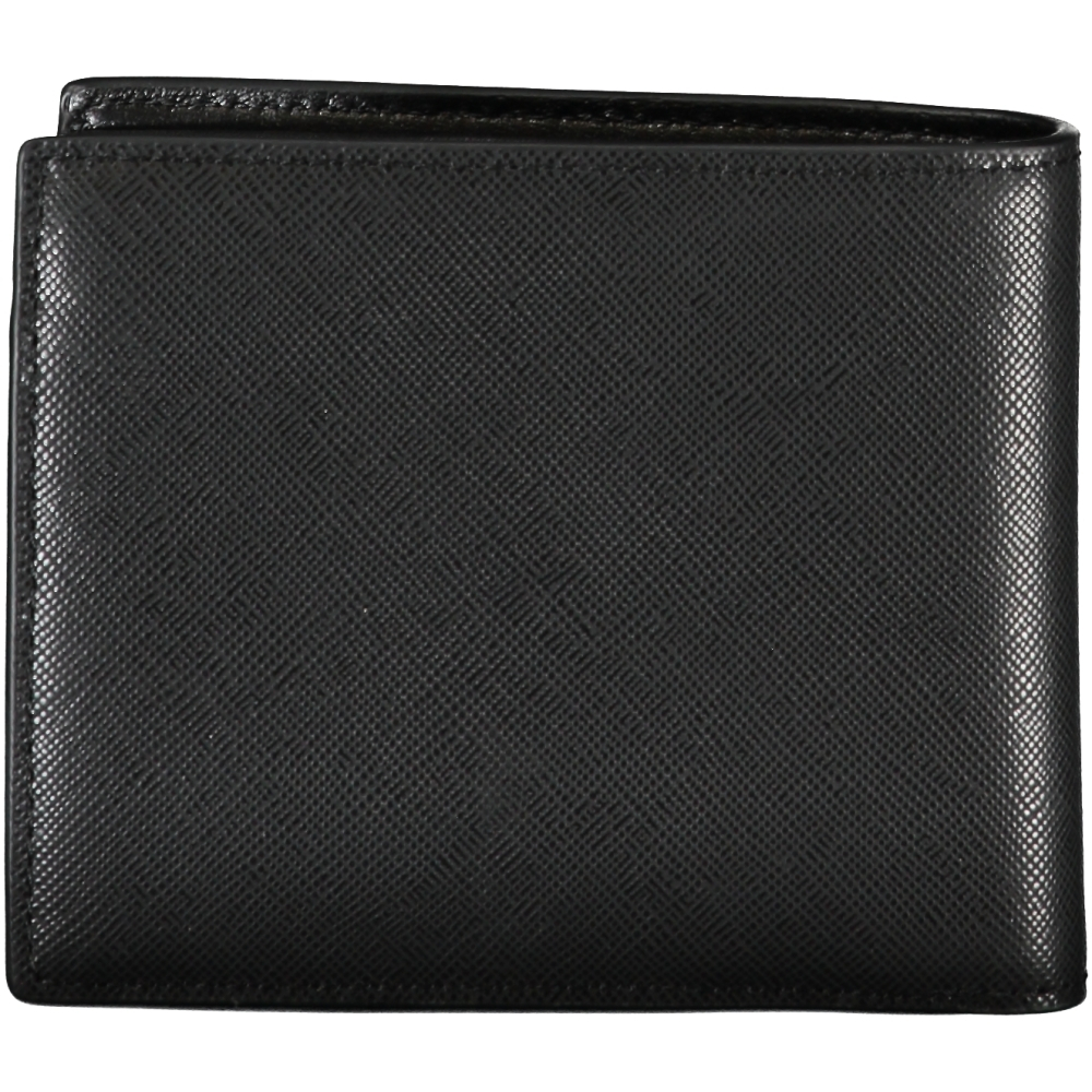 TOMMY HILFIGER MEN'S BLACK LEATHER WALLET