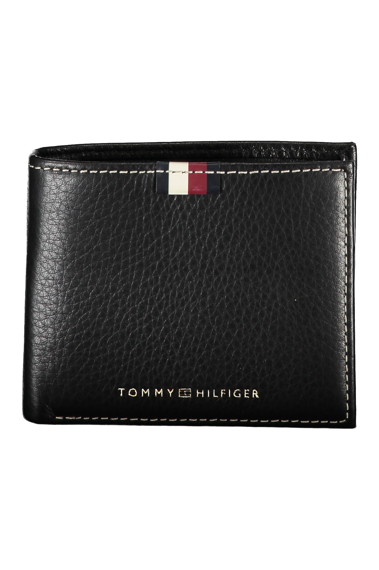 TOMMY HILFIGER MEN'S BLACK LEATHER WALLET TOMMY HILFIGER MEN'S BLACK LEATHER WALLET