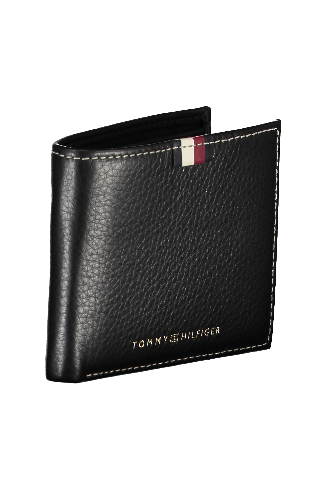 TOMMY HILFIGER MEN'S BLACK LEATHER WALLET TOMMY HILFIGER MEN'S BLACK LEATHER WALLET