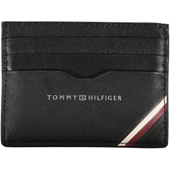 TOMMY HILFIGER MEN'S BLACK LEATHER WALLET