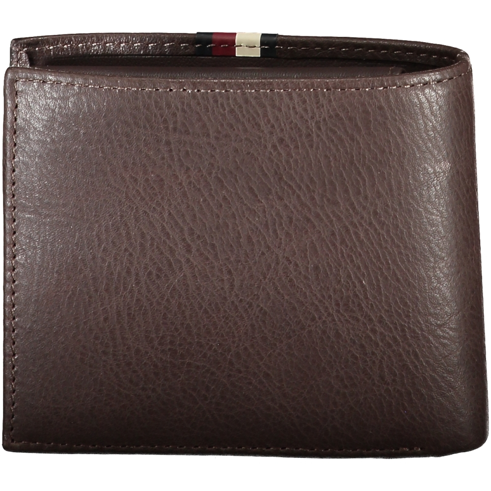 TOMMY HILFIGER MEN'S BROWN LEATHER WALLET