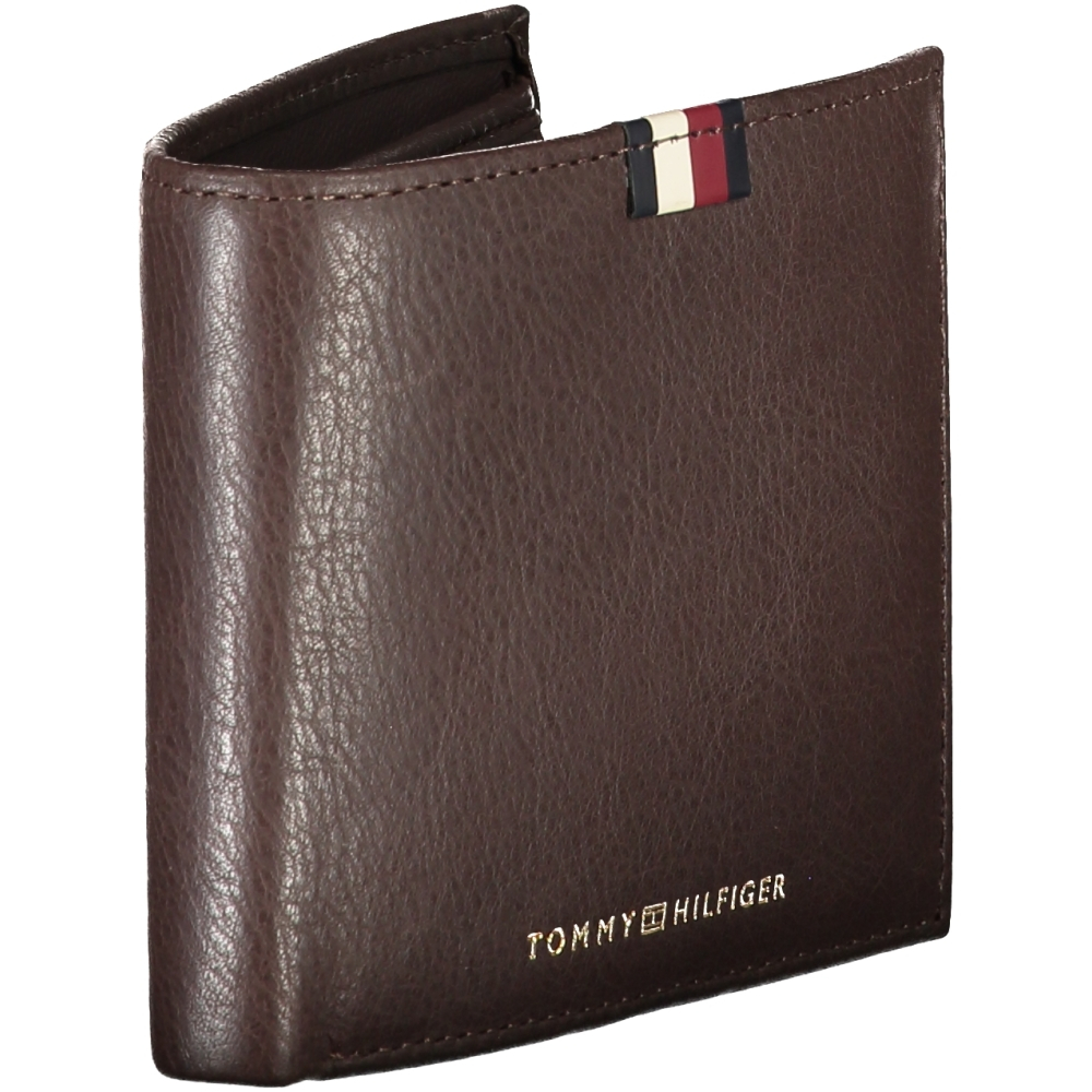 TOMMY HILFIGER MEN'S BROWN LEATHER WALLET