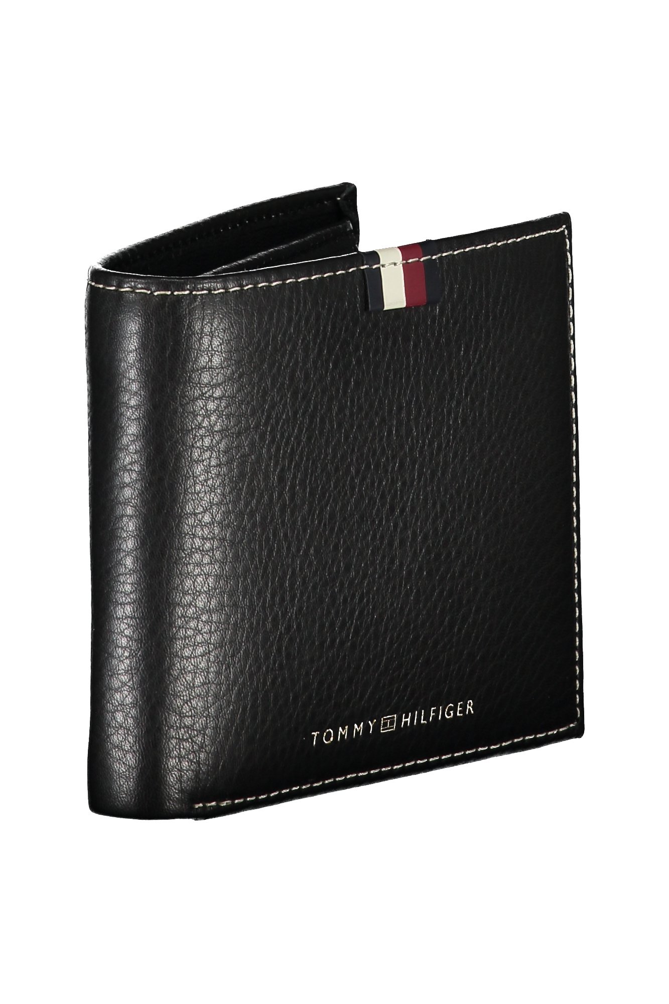 TOMMY HILFIGER MEN'S BLACK LEATHER WALLET TOMMY HILFIGER MEN'S BLACK LEATHER WALLET