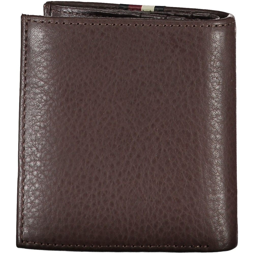 TOMMY HILFIGER MEN'S BROWN LEATHER WALLET