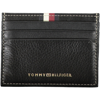 TOMMY HILFIGER MEN'S BLACK LEATHER WALLET