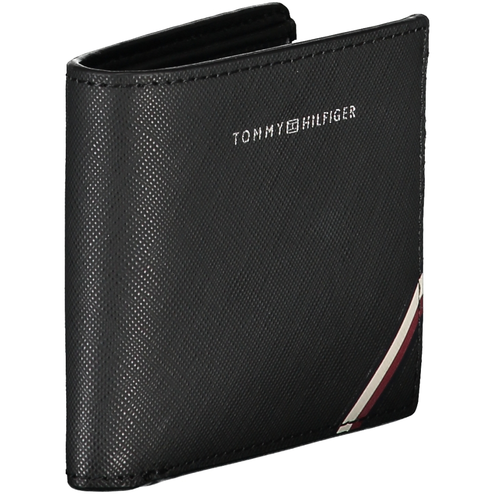 TOMMY HILFIGER MEN'S BLACK LEATHER WALLET