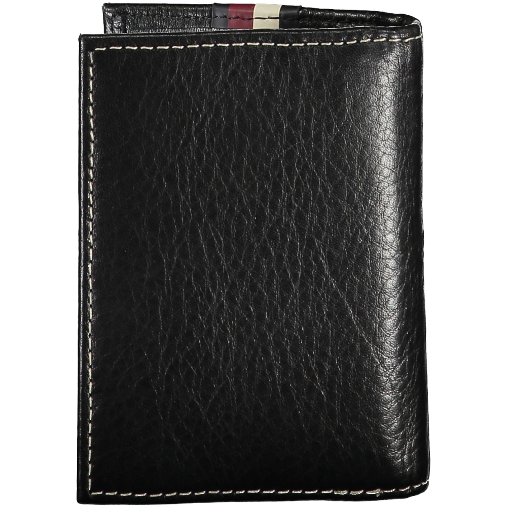 TOMMY HILFIGER MEN'S BLACK LEATHER WALLET