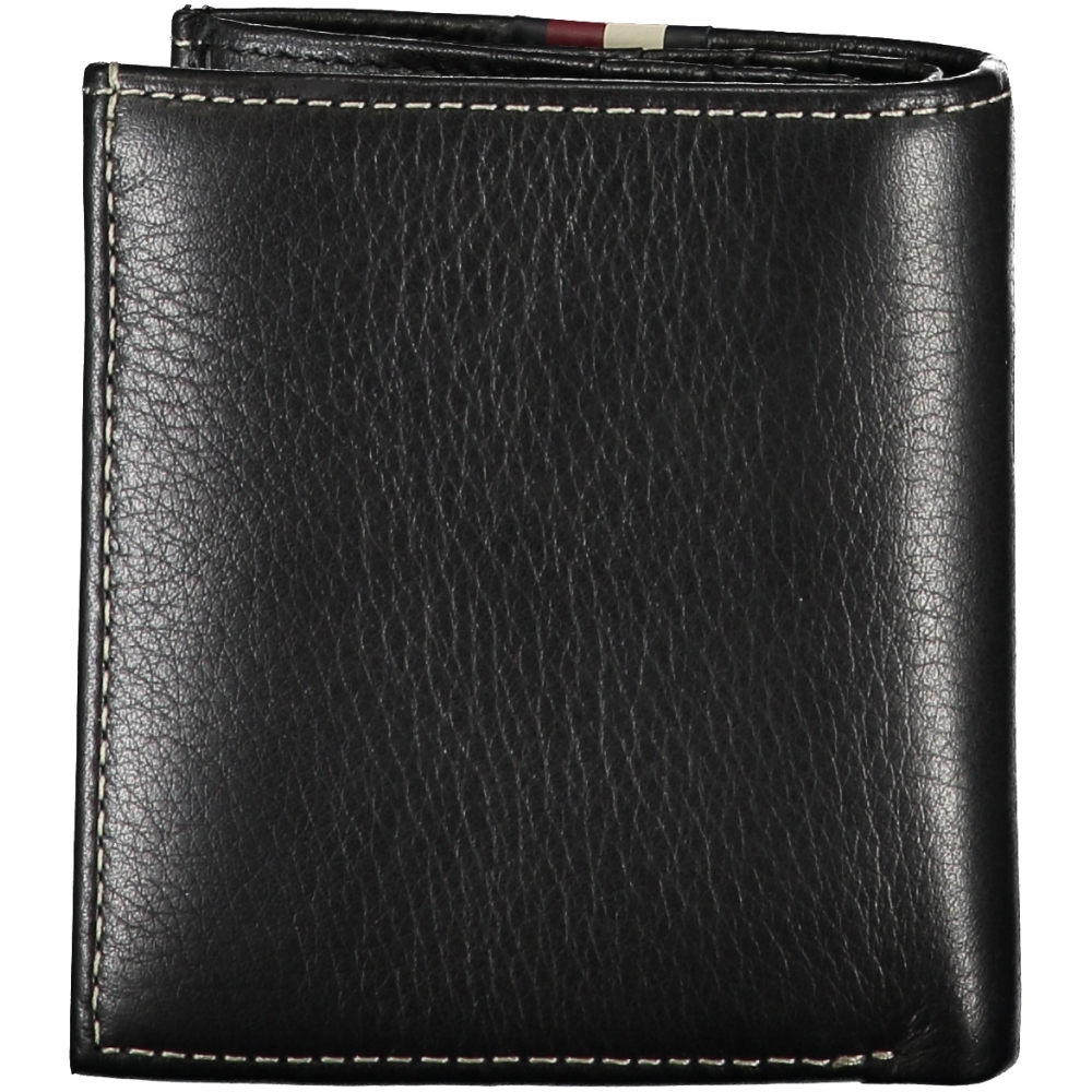 TOMMY HILFIGER MEN'S BLACK LEATHER WALLET