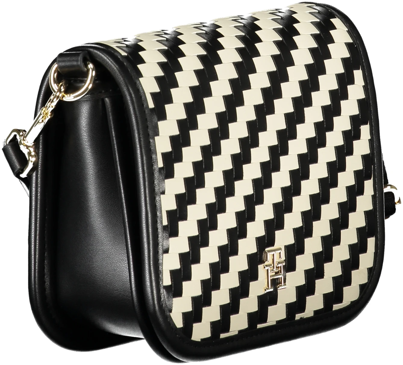 TOMMY HILFIGER BLACK AND WHITE SHOULDER BAG TOMMY HILFIGER BLACK AND WHITE SHOULDER BAG