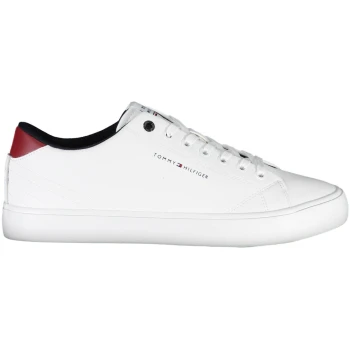 TOMMY HILFIGER MEN'S WHITE LEATHER TRAINERS