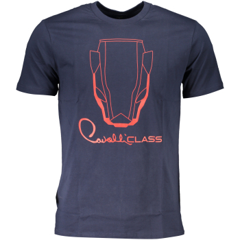 CAVALLI CLASS MEN'S NAVY BLUE T-SHIRT