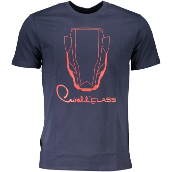 CAVALLI CLASS MEN'S NAVY BLUE T-SHIRT