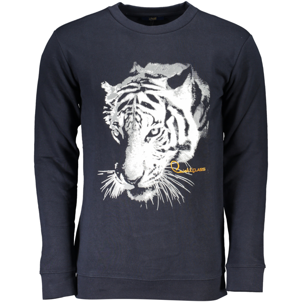 CAVALLI CLASS MEN'S NAVY BLUE SWEATSHIRT