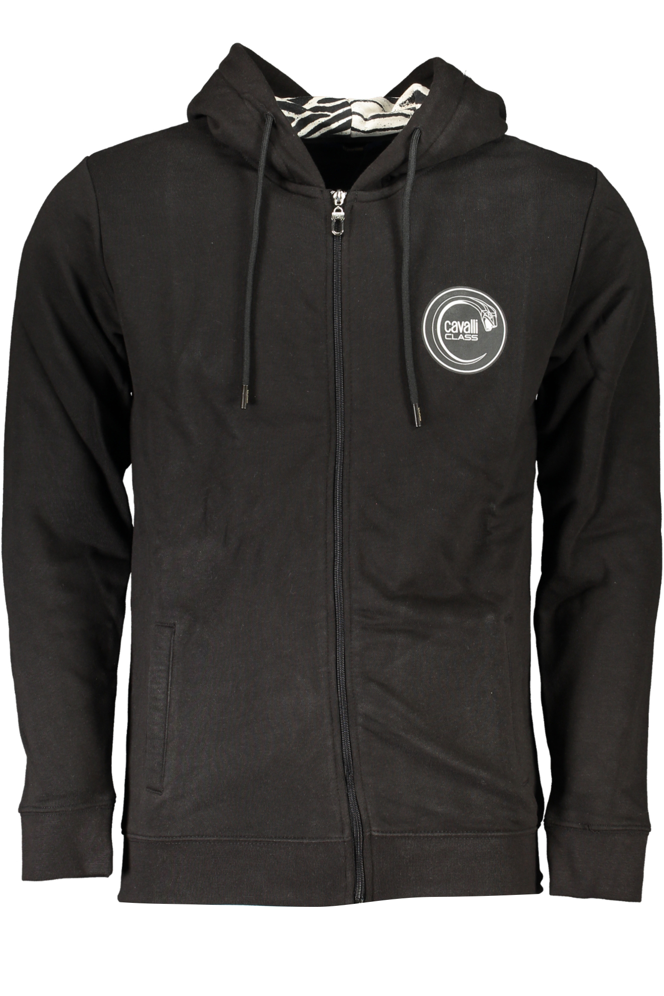 CAVALLI CLASS MEN'S BLACK HOODIE CAVALLI CLASS MEN'S BLACK HOODIE