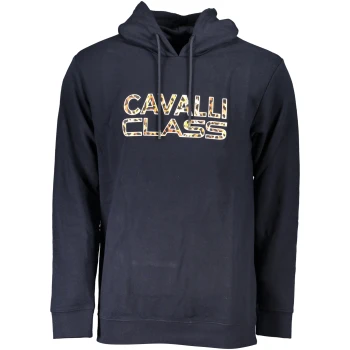 CAVALLI CLASS MEN'S NAVY BLUE HOODIE