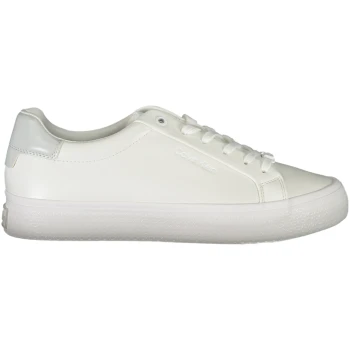 CALVIN KLEIN WHITE WOMEN'S LEATHER SNEAKERS CALVIN KLEIN WHITE WOMEN'S LEATHER SNEAKERS