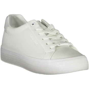 CALVIN KLEIN WHITE WOMEN'S LEATHER SNEAKERS CALVIN KLEIN WHITE WOMEN'S LEATHER SNEAKERS