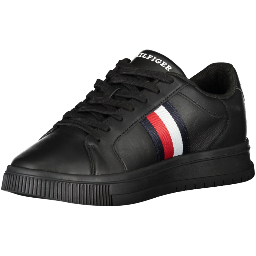 TOMMY HILFIGER BLACK MEN'S TRAINERS