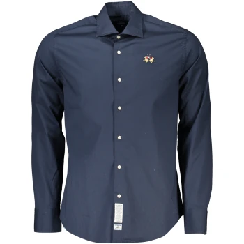 LA MARTINA MEN'S NAVY BLUE SLIM FIT SHIRT LA MARTINA MEN'S NAVY BLUE SLIM FIT SHIRT