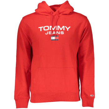 TOMMY HILFIGER MEN'S RED ORGANIC COTTON HOODIE